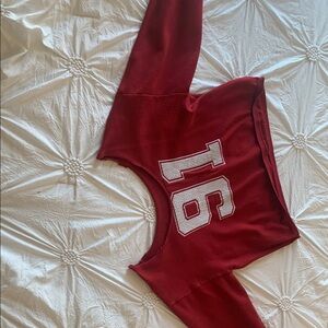 Red Sports Jersey Sweater with Number 91